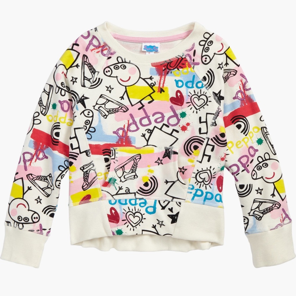 EUC Happy Threads Peppa Pig Graphic Sweatshirt girls size 6
